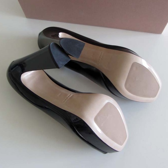 MIU MIU platform peep-toe pumps flared heels 40 10 - Picture 5 of 8